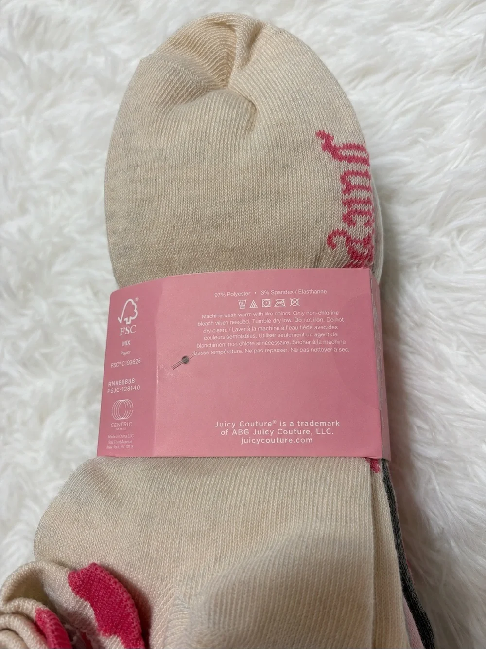 Juicy Couture Multicolor Quarter Sock Set with Heart Accents